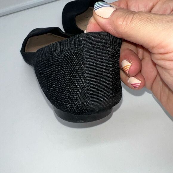 Knit Oval Toe Flats in Black - Picture 9 of 10